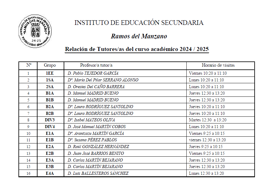 HORA TUTORES 24-25