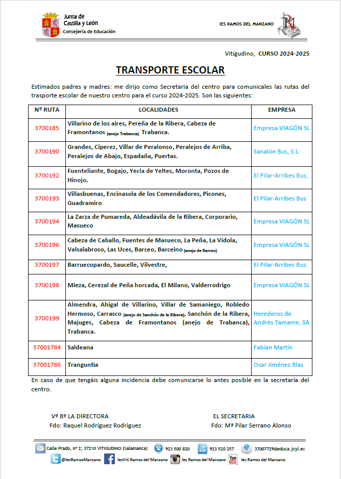 TRANSPORTE 2024-2025